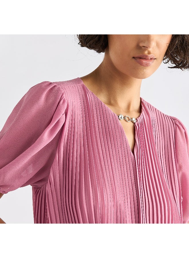 Splash FAV Pleated Pink Dress - Image 1