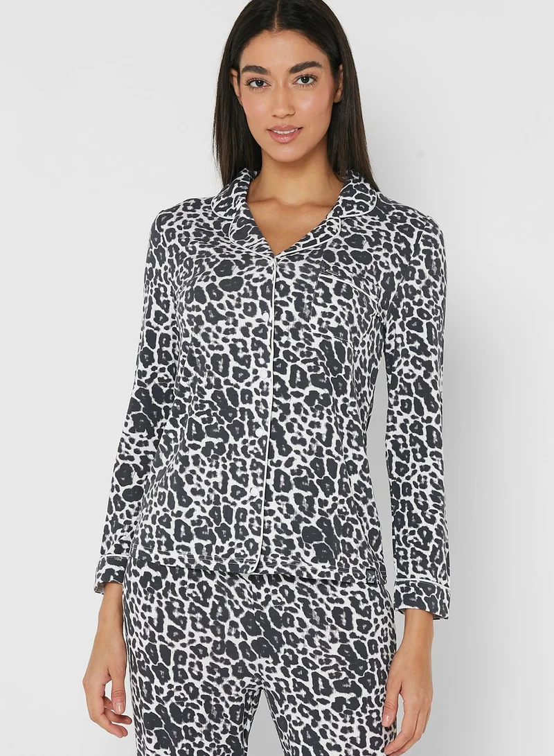 Pretty You London Button Down Shirt & Pyjama Set
