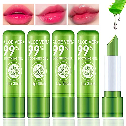 BKPPLZP 5 Pieces Aloe Vera Lipstick,Long Lasting Moisturizing Lip Balm,Nourishing Lip stick,Lipstick,Lip Balm,Magic Temp Color Change,Waterproof Lip Gloss Matte Makeup - Image 1