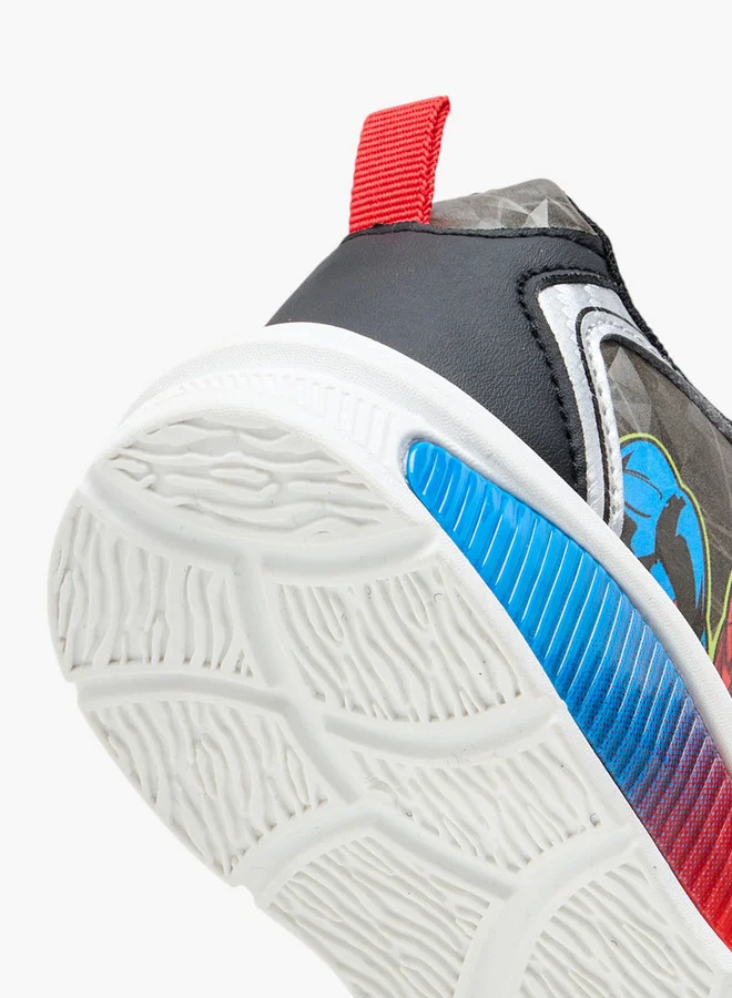 MARVEL Boys Spider-Man Print Light-Up Sneakers with Hook and Loop Closure