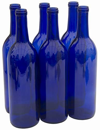 North Mountain Supply - W5CB6 750ml Glass Bordeaux Wine Bottle Flat-Bottomed Cork Finish - Case of 6 - Cobalt Blue - Image 2