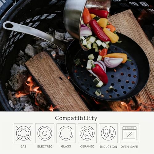 Madein Made In Cookware | 12" Seasoned Carbon Steel Grill Frying Pan | Professional Cookware | Crafted in Sweden - Image 4