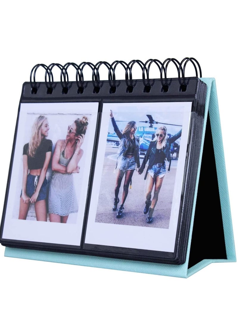 Excefore 68 Pockets Mini Photo Album for Instax 7s 8 8+ 9 25 26 50s 70 90/Instax SP 1/ Polaroid PIC-300P/ Z2300/ LG PD 233/ 239/ Name Card (Blue)  - Image 1