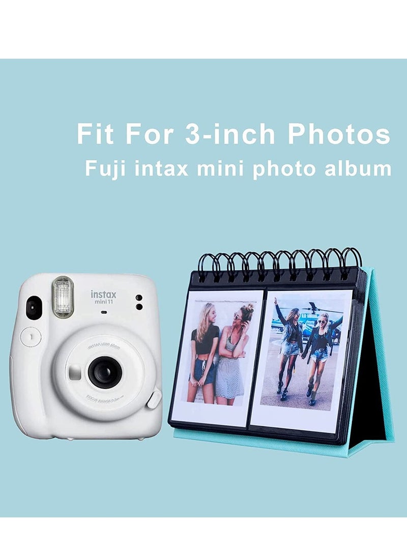 Excefore 68 Pockets Mini Photo Album for Instax 7s 8 8+ 9 25 26 50s 70 90/Instax SP 1/ Polaroid PIC-300P/ Z2300/ LG PD 233/ 239/ Name Card (Blue)  - Image 2