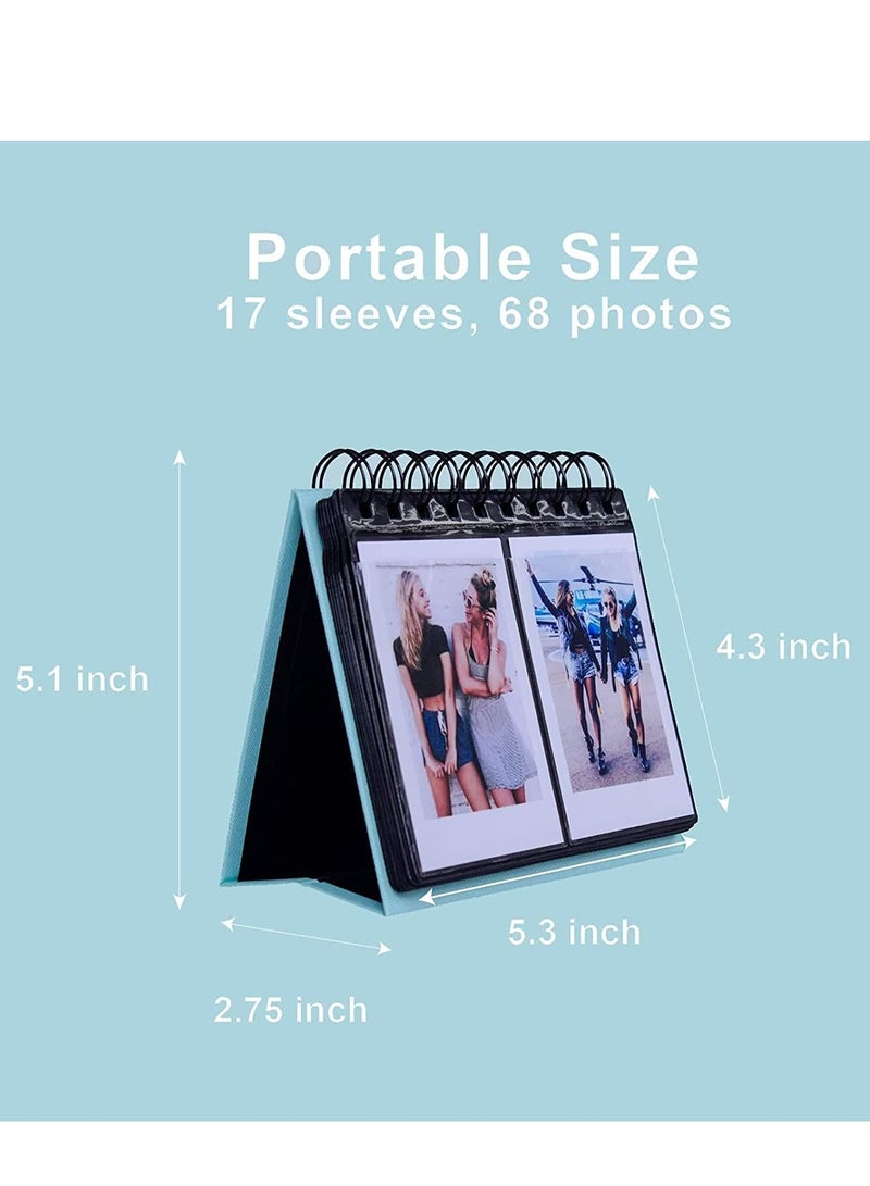 Excefore 68 Pockets Mini Photo Album for Instax 7s 8 8+ 9 25 26 50s 70 90/Instax SP 1/ Polaroid PIC-300P/ Z2300/ LG PD 233/ 239/ Name Card (Blue)  - Image 5