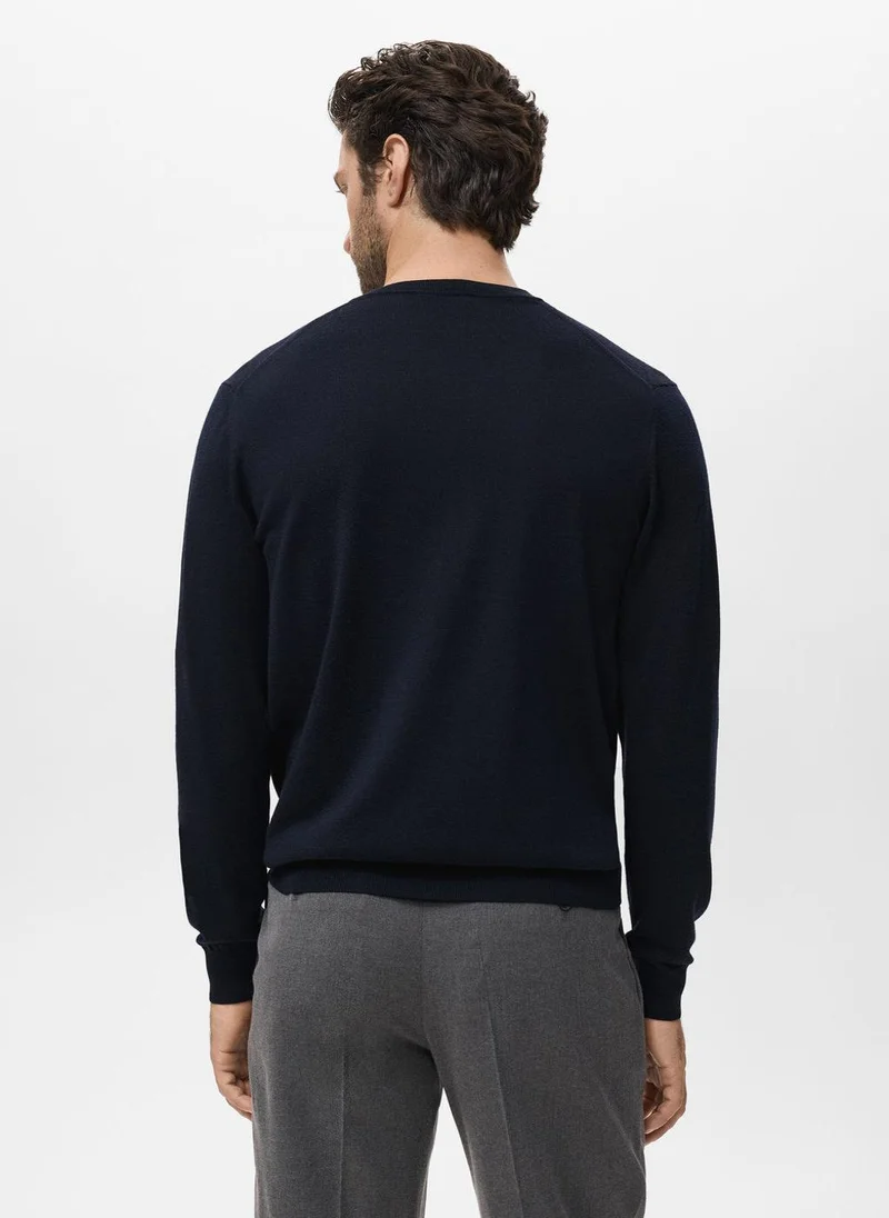 مانجو مان 100% Merino Wool V-Neck Sweater