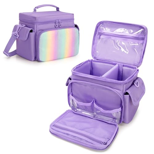 GRAOSO Carrying Case Compatible with Tonies 21 Storage Bag Organizer for Audio Player Starter Set Figures Headphones Charging Station Accessories with Shoulder Strap and Handle Purple Case Only - Image 1