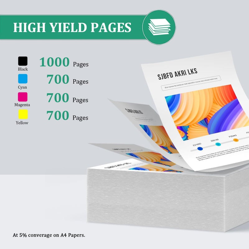 Combo Pack Of 4 High Yield Ink Cartridges Compatible For HP Printers - Image 4