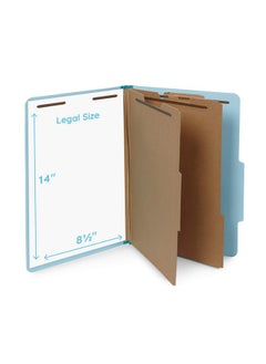 Blue Summit Supplies 10 Blue Legal Size Classification Folders 2 Divider 2 Inch Tyvek Expansions Durable 2 Prongs Designed To Organize Standard Law Client Files Office Reports Legal Size 8 3/4 X 14 3/4 10 Folders  - Image 2