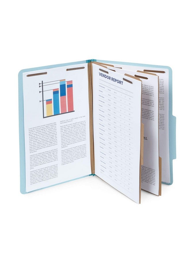 Blue Summit Supplies 10 Blue Legal Size Classification Folders 2 Divider 2 Inch Tyvek Expansions Durable 2 Prongs Designed To Organize Standard Law Client Files Office Reports Legal Size 8 3/4 X 14 3/4 10 Folders - Image 4