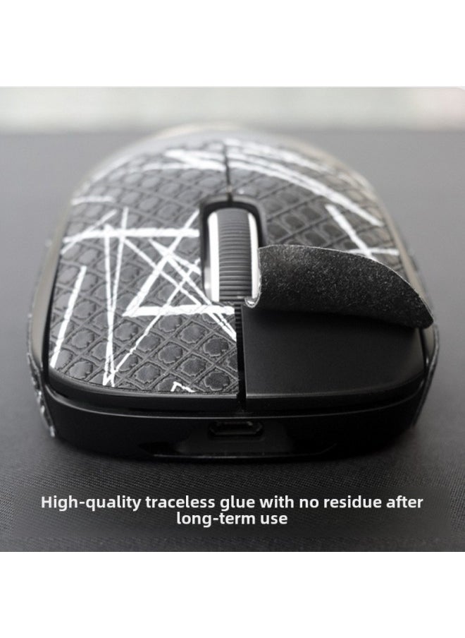 Generic - Mouse Anti-slip Stickers SORA V2 Special Side Key Protection Stickers Dirty Wear-resistant Anti-sweat Stickers Back Stickers Wholesale-Color:Sora V2 Black Printing Set + Back Sticker (full Set) - Image 1