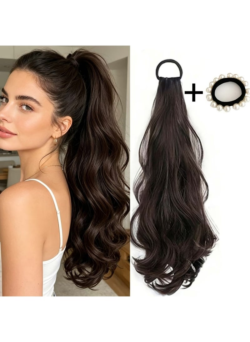 Curly Ponytail Extension with Hair Tie Hair Natural Wig Elastic Band Wave Fake Ponytail Wigs Accessories for Women Daily - Image 1