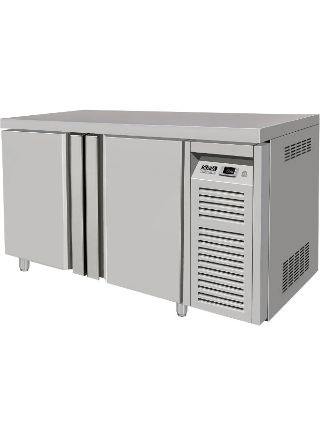 Sofia Refrigeration Coreline 2 Door Undercounter Stainless Steel Freezer Restaurant Refrigerator