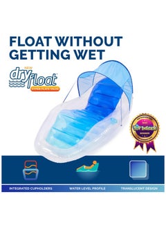 SwimWays Swimways Dry Float Shadester Pool Float, Translucent Inflatable Recliner Chair for Adults with Fast Inflation, Canopy, Foot Rest & Cup Holder  - Image 2