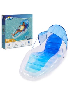 SwimWays Swimways Dry Float Shadester Pool Float, Translucent Inflatable Recliner Chair for Adults with Fast Inflation, Canopy, Foot Rest & Cup Holder  - Image 1