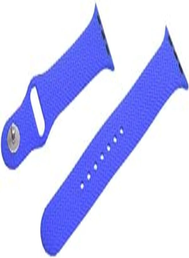 Generic Silicone Adjustable And Expandable Watch Strap With Zigzag Design For Unisex Compatible With Smart Watches 38/40/41MM - Dark Blue