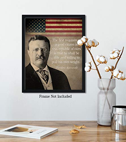 Govivo Theodore Roosevelt Historic Quote - Unframed 8x10 Wall Art Print - Great Inspirational Gift - Motivational Print - American Patriotic President - Image 4