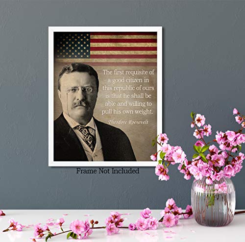Govivo Theodore Roosevelt Historic Quote - Unframed 8x10 Wall Art Print - Great Inspirational Gift - Motivational Print - American Patriotic President - Image 3