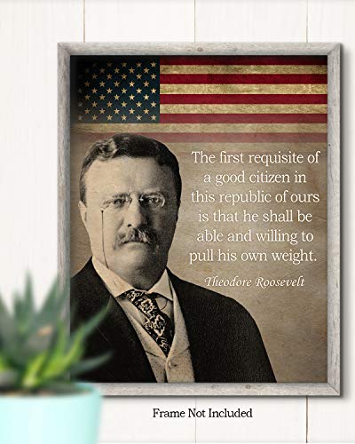 Govivo Theodore Roosevelt Historic Quote - Unframed 8x10 Wall Art Print - Great Inspirational Gift - Motivational Print - American Patriotic President - Image 2