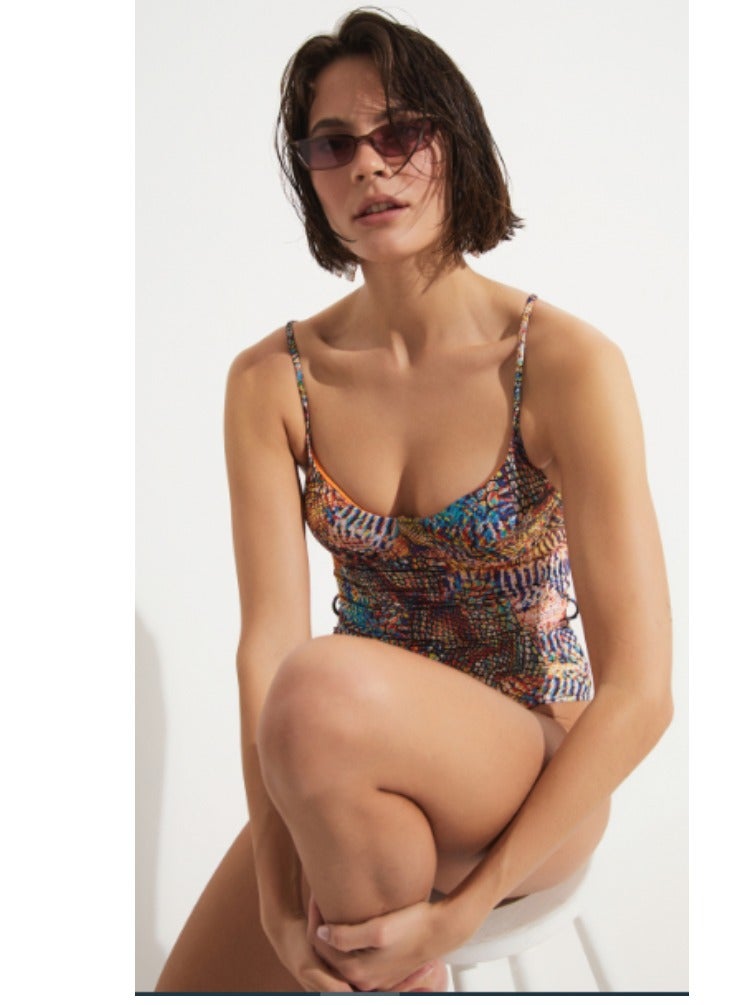 JUNE Floral Print Swimsuit