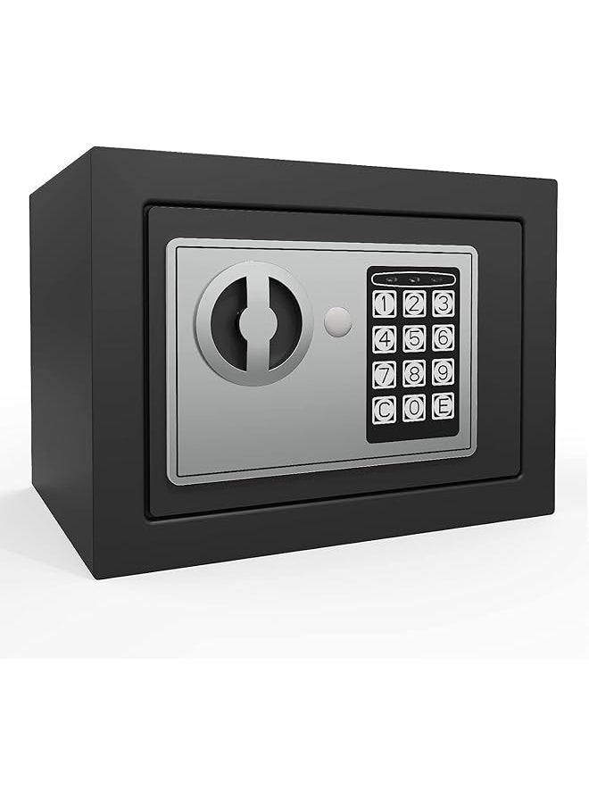 erorex - Security Home Safe Box Digital Money Safe Box With Pass Code And Keys Safety Box For Home Business Office Hotel Money Document Jewelery Passport Storage 23Cm X 17Cm X 17Cm Black B17 - Image 1