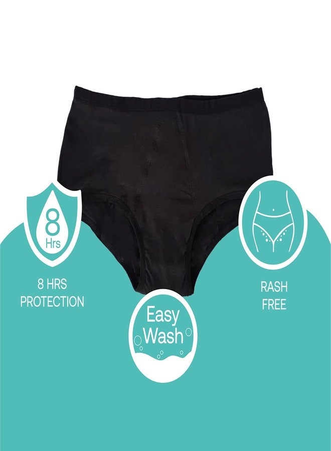 Zorb. Reusable Period Panty for Women | Cotton, Spandex | Comfortable Period Panties for Women Leak Proof | Absorbs Heavy Flow 4X of Sanitary Pad Black, Large (PO2) - Image 4