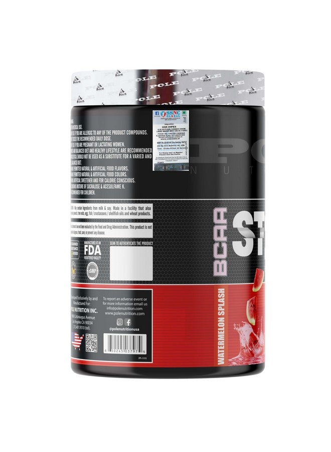 التغذية القطب Bcaa Stroke Endurance, Recovery, And Hydration | 2G Citrulline Malate, 2.5G Glutamine | 30 Servings, 420G - Watermelon flavor - Image 4