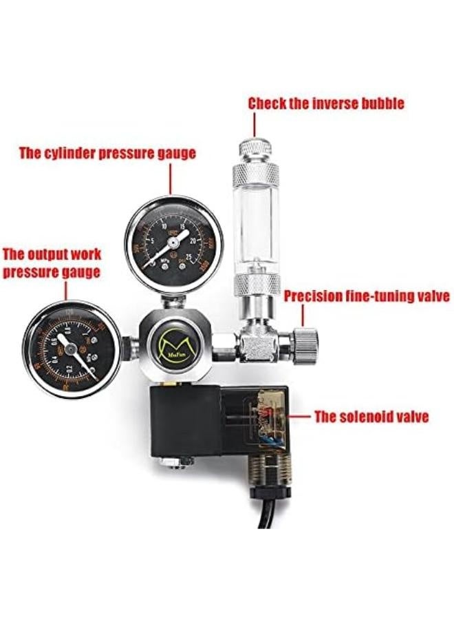 منظم ثاني أكسيد الكربون لحوض السمك مع صمام لولبي - G5/8 (قابس أوروبي) - Image 3