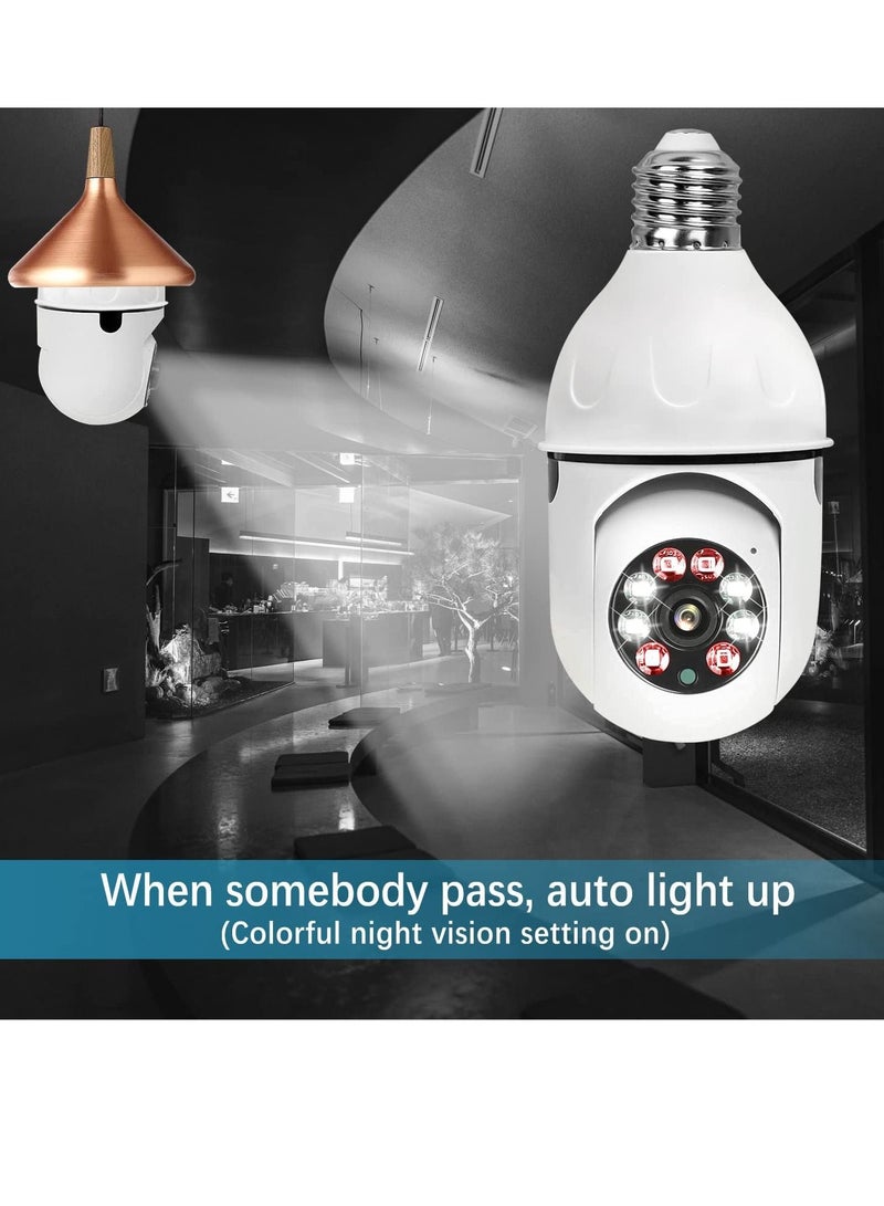 Generic E27 Bulb 1080P 2.4GHz WiFi 360 Degree Panoramic Night Vision 2-Way Audio, Smart Motion Detection and Alarm Surveillance Cameras - Image 3