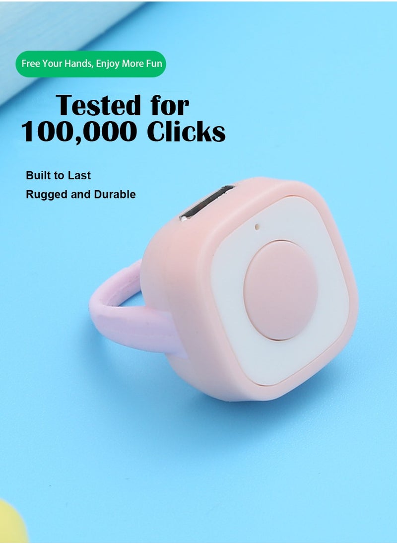 Generic Remote, Tiktok Scrolling Ring, Bluetooth Page Turner for Kindle App, APP Compatible with iOS & Android - Pink White  - Image 5