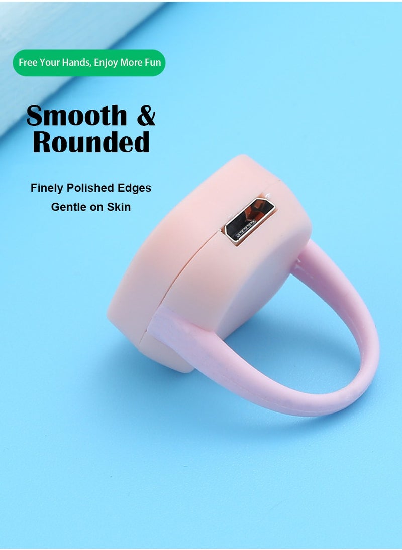 Generic - Remote, Tiktok Scrolling Ring, Bluetooth Page Turner for Kindle App, APP Compatible with iOS & Android - Pink White - Image 1