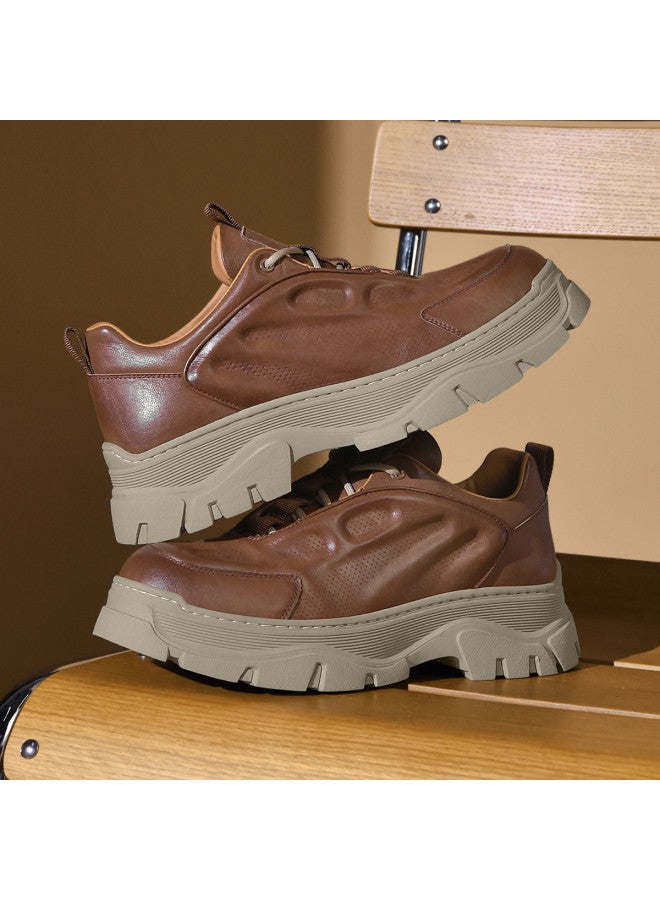 Septwolves Men's Casual Boots Retro Style Thick Sole Boots Trendy Versatile Casual Mini Martin Boots - Image 4