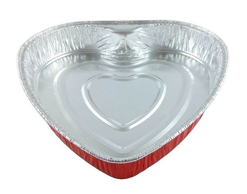 Handi-Foil Red Aluminum Heart Shaped Valentine Foil Cake Pan w/Clear Dome Lid (pack of 10) - Image 4