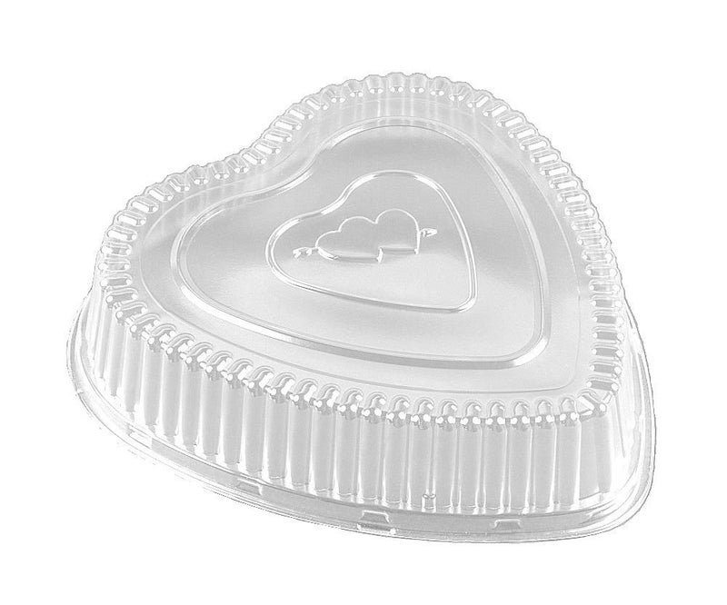 Handi-Foil Red Aluminum Heart Shaped Valentine Foil Cake Pan w/Clear Dome Lid (pack of 10) - Image 3