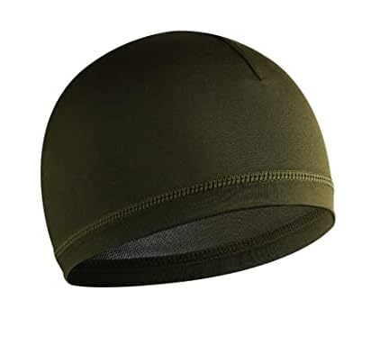 PAROPKAR Skull Cap Helmet Liner Cap for Men - Motorcycle, Cycling, Football Head Beanie & Hard Hat Liner - Sweat Wicking Cap (Olive) - Image 1