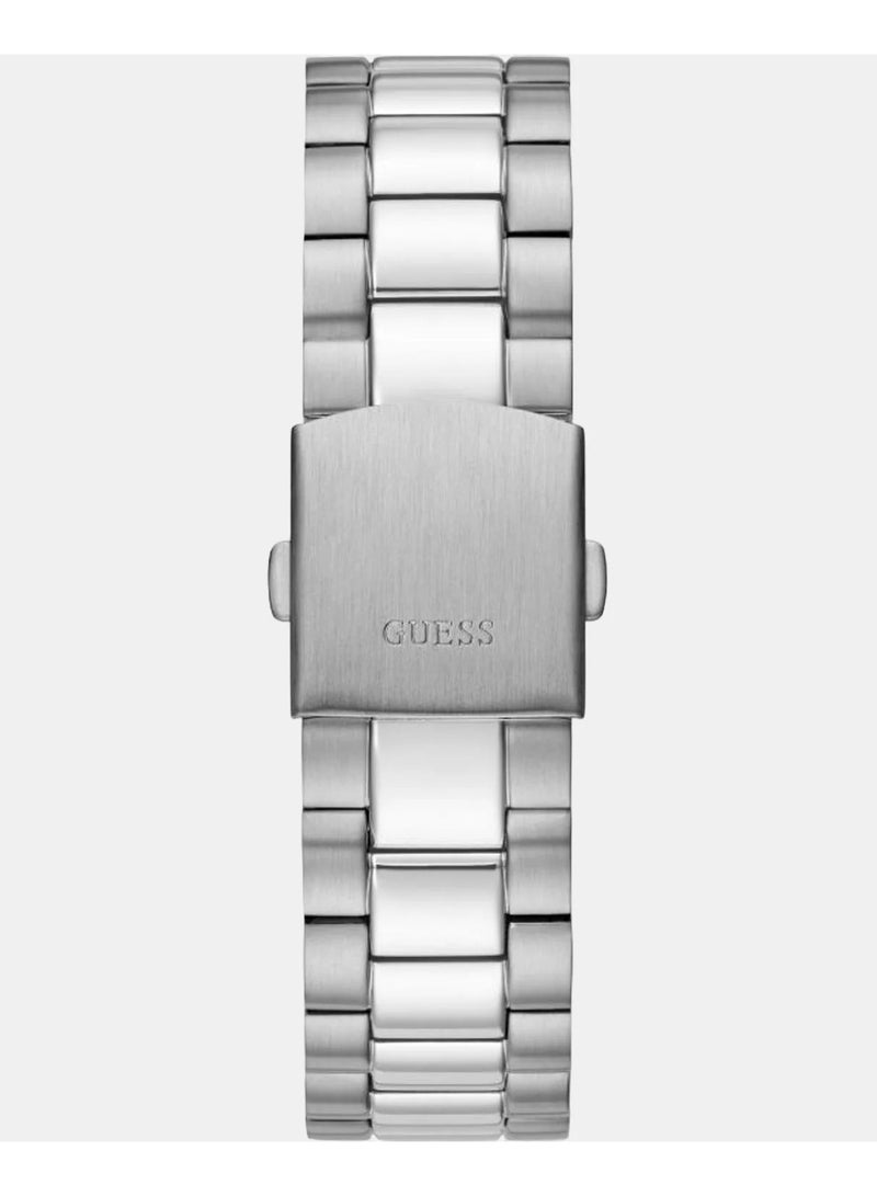 Guess Mens Silver Tone Day/Date Blue Dial Watch GW0265G7 - Image 4