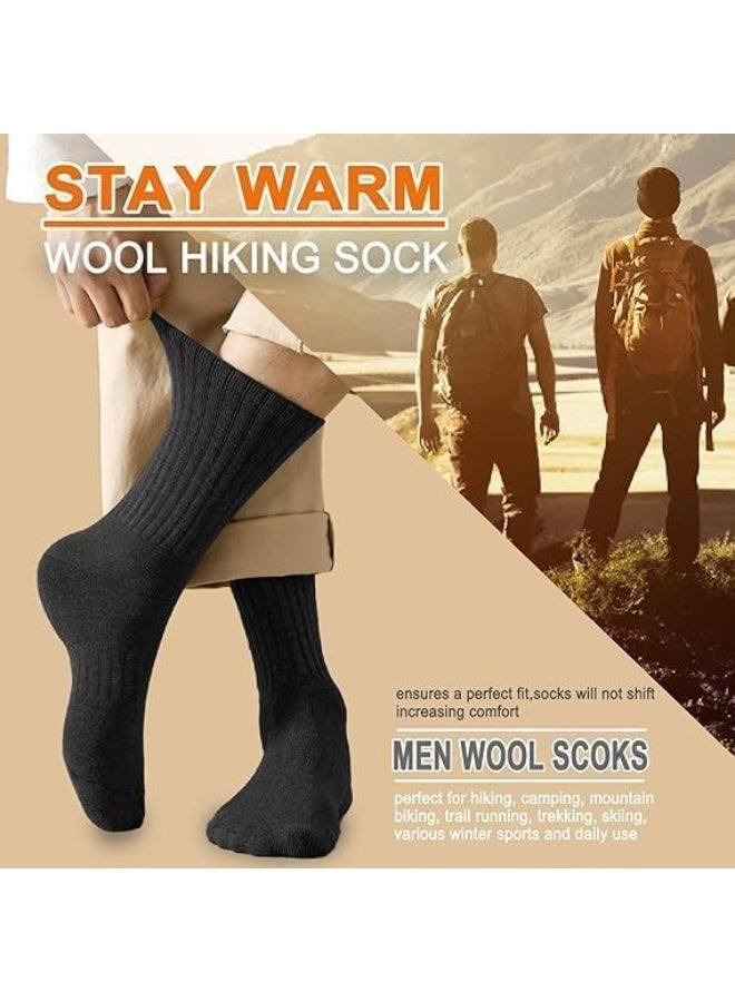 Thermal Socks for Men 5 Pairs Warm Hiking Socks Winter Thick Cozy Cushion Boot Socks for Cold Weather - Image 4