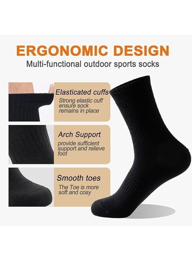 Thermal Socks for Men 5 Pairs Warm Hiking Socks Winter Thick Cozy Cushion Boot Socks for Cold Weather - Image 2
