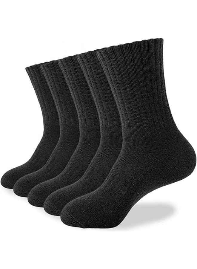 Thermal Socks for Men 5 Pairs Warm Hiking Socks Winter Thick Cozy Cushion Boot Socks for Cold Weather - Image 1