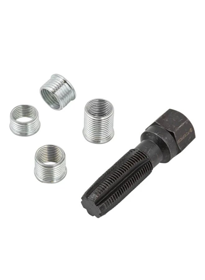 FORSAGE Spark plug Thread repair kit 5pcs (tap 14mm, sleeve: 3/8", 7/16", 1/2", 3/4"), in blister - Image 1