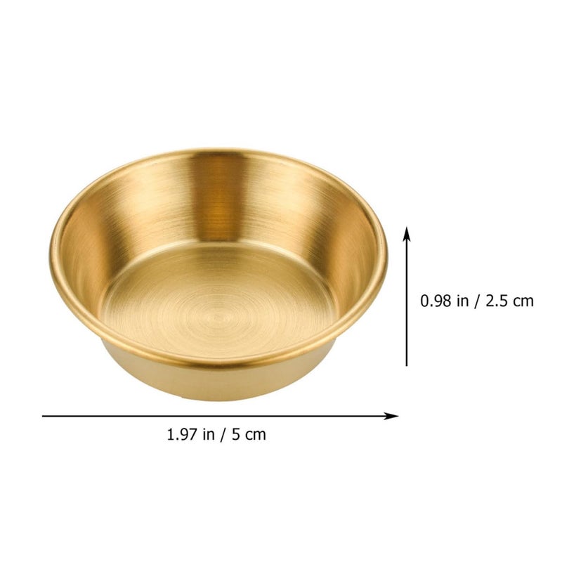 Stainless Steel Gold Rimmed Dipping Bowls Set of 2 for Sauce Condiments 5cm - Image 3