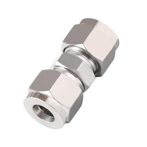 Horiznext 3/8 inch Stainless Steel 304 Compression Fitting for tube, connect air line brass pipe, adapt copper brake hose water fuel system (1 pc) - Image 1
