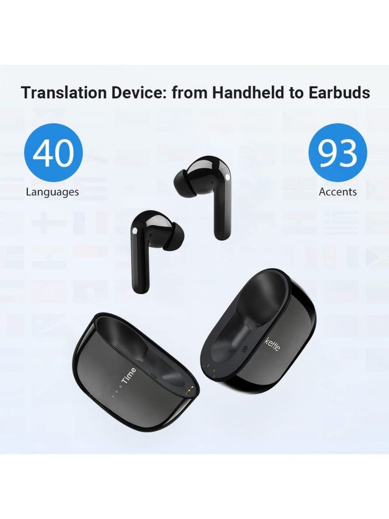 Timekettle M3 Bluetooth Language Translator Earbuds with Offline Simultaneous Translation and Noise Cancellation, Black - Image 2