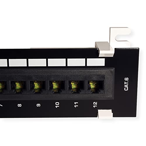Trendnet لوحة توصيل غير درع 12 منفذ Cat6 من TRENDnet، TC-P12C6V، تركيب على الحائط، مع حوامل 89D، تركيب عمودي أو أفقي، متوافقة مع كابلات Cat5e و Cat6 RJ45، كتل طرفية من نوع 110 IDC باللون الأسود - Image 4