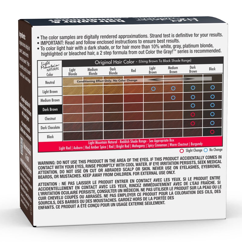 Light Mountain لون شعر الحناء من لايت ماونتن وبلسم - صبغة شعر بني داكن للرجال/النساء، مسحوق أوراق الحناء العضوي والنباتات، خالية من المواد الكيميائية، لون شعر شبه دائم، 4 أوقية (عبوة من 3) - Image 2