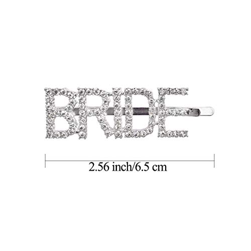 Messen Wedding Accessories Letters Bobby Hair Pins Headwear Luxury Crystal Rhinestones Hair Clips for Bride Sparkle Hair Barrette Jewellery (2 Pieces,2x BRIDE) - Image 2