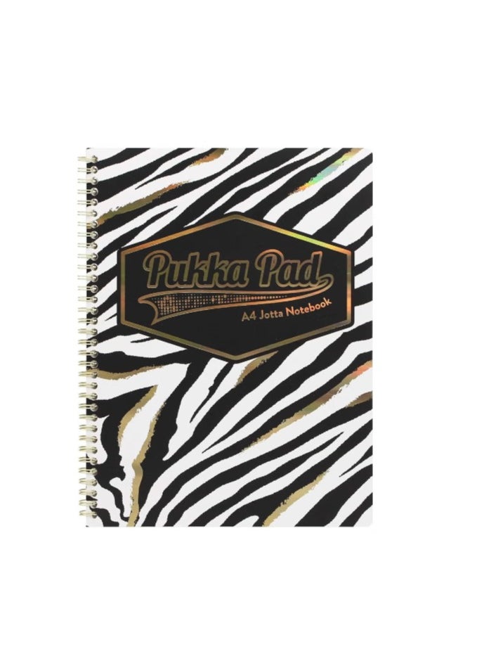 Pukka Pad - A4 Size Wirebound Notebook 160 Pages Zebra Print Cover - Image 1