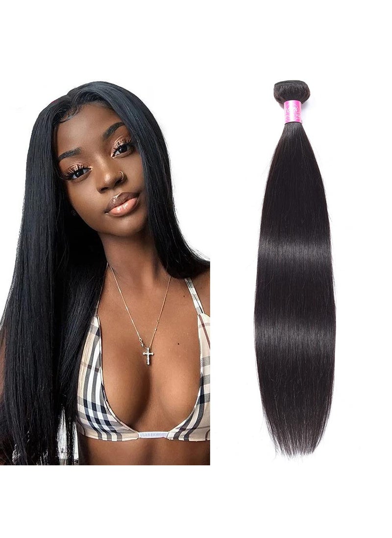 FQ 10A Straight Hair Bundles Peruvian Straight Human Hair 1 Bundle 20inch Unprocessed Virgin Human Hair Bundles Human Hair Weave Weft One Bundle Straight Human Hair Extensions 100gbundle Natural Color 