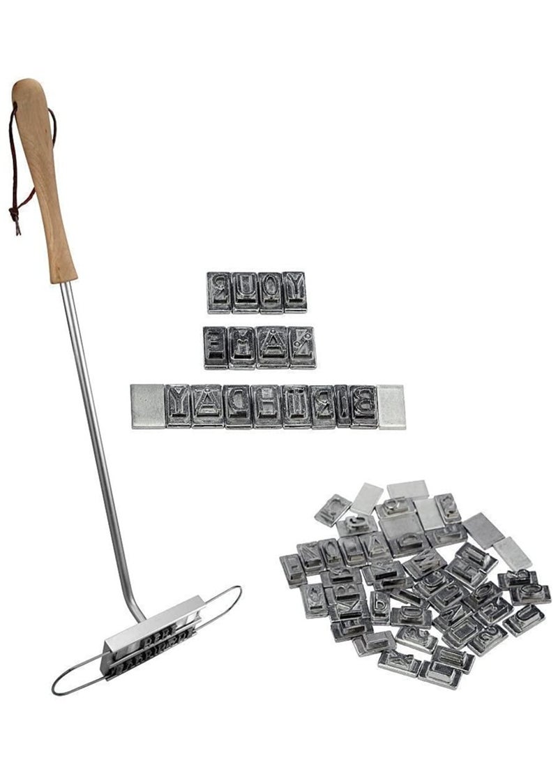Generic - Custom BBQ Branding Iron with 55 Interchangeable Letters, Wooden Handle Grill Accessory for Branding Steaks, Burgers, Chicken, and Meat - Perfect for Barbecue Enthusiasts! - Image 1