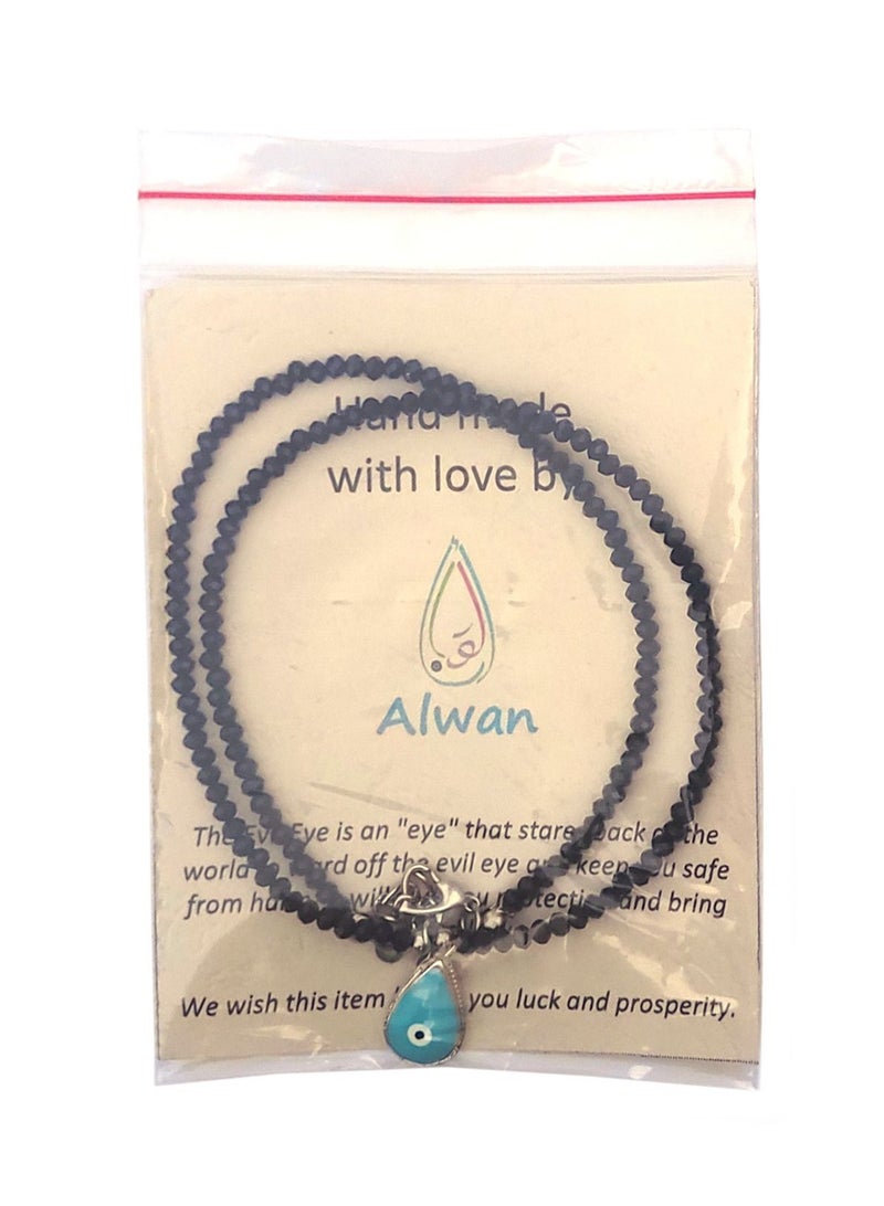 Alwan قلادة كريستالية مع تعليقة عين شريرة - Image 4